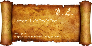 Mercz Lóránt névjegykártya